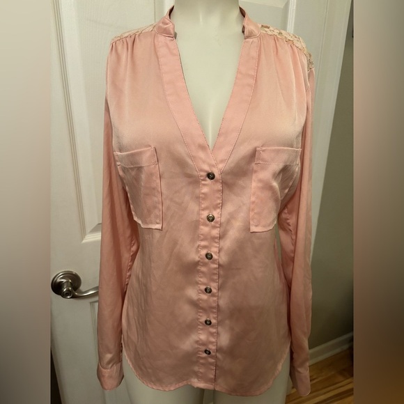 Vintage 2b Bebe blouse lace back S - Picture 1 of 8